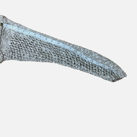 LAFAYETTE 148 Open Knit Linen Cotton Sweater S Taupe Gray Layering Lightweight - Picture 10 of 10